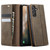 Samsung Galaxy A24 4G CaseMe 033 Calf Leather Lining Microfibre RFID Blocking Phone Case - Coffee