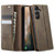 Samsung Galaxy A34 5G CaseMe 033 Calf Leather Lining Microfibre RFID Blocking Phone Case - Coffee