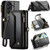 Samsung Galaxy A37 5G CaseMe C36 Card Slots Zipper Wallet RFID Anti-theft Leather Phone Case - Black