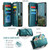 Samsung Galaxy A37 5G CaseMe C36 Card Slots Zipper Wallet RFID Anti-theft Leather Phone Case - Blue