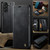 Samsung Galaxy A57 5G CaseMe 033 Calf Leather Lining Microfibre RFID Blocking Phone Case - Black