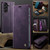 Samsung Galaxy A57 5G CaseMe 033 Calf Leather Lining Microfibre RFID Blocking Phone Case - Purple