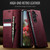 Samsung Galaxy A57 5G CaseMe 033 Calf Leather Lining Microfibre RFID Blocking Phone Case - Red