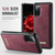 Samsung Galaxy S20 FE CaseMe C69 Series Magnetic Vegan Leather Back Phone Case - Red