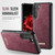 Samsung Galaxy S23 5G CaseMe C69 Series Magnetic Vegan Leather Back Phone Case - Red