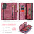 Samsung Galaxy S25 FE / S26 FE 5G CaseMe 008 Detachable Multifunctional Leather Phone Case - Wine Red