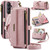 Samsung Galaxy S26+ 5G CaseMe C39 RFID Blocking Zipper Wallet Leather Phone Case with Crossbody Strap - Pink