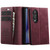 Samsung Galaxy Z Fold8 5G CaseMe 033 Calf Leather Lining Microfibre RFID Blocking Phone Case - Red