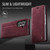Samsung Galaxy Z Fold8 Ultra 5G CaseMe 033 Calf Leather Lining Microfibre RFID Blocking Phone Case - Red