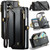 Samsung Galaxy Z Fold8 Ultra 5G CaseMe C36 Card Slots Zipper Wallet RFID Anti-theft Leather Phone Case - Black