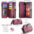 Samsung Galaxy Z Fold8 Ultra 5G CaseMe C36 Card Slots Zipper Wallet RFID Anti-theft Leather Phone Case - Red