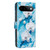 Google Pixel 11 / Pixel 11 Pro BF42 Color Painting Leather Phone Case - Blue Flower