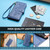 Google Pixel 11 / Pixel 11 Pro Butterfly Flower Zipper Wallet Vegan Leather Phone Case with Strap - Dark Blue