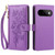 Google Pixel 11 / Pixel 11 Pro Butterfly Flower Zipper Wallet Vegan Leather Phone Case with Strap - Purple