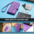 Google Pixel 11 / Pixel 11 Pro Butterfly Flower Zipper Wallet Vegan Leather Phone Case with Strap - Purple