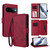 Google Pixel 11 / Pixel 11 Pro Butterfly Love Flower Multi-card Zipper Wallet Leather Phone Case - Wine Red