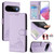 Google Pixel 11 / Pixel 11 Pro Cat Rat Embossed Pattern RFID Leather Phone Case with Lanyard - Purple