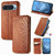 Google Pixel 11 / Pixel 11 Pro Cubic Grid Pressed Magnetic Leather Phone Case - Brown