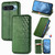Google Pixel 11 / Pixel 11 Pro Cubic Grid Pressed Magnetic Leather Phone Case - Green