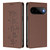 Google Pixel 11 / Pixel 11 Pro Cute Cats Embossed Magnetic RFID Vegan Leather Phone Case - Brown