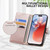 Google Pixel 11 / Pixel 11 Pro Cute Cats Magnetic Closure Vegan Leather Phone Case with Strap - Rose Gold