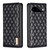 Google Pixel 11 / Pixel 11 Pro Diamond Lattice Magnetic Leather Flip Phone Case - Black
