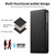 Google Pixel 11 / Pixel 11 Pro Dierfeng Metal Snap Magnetic RFID Vegan Leather Phone Case - Black