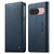 Google Pixel 11 / Pixel 11 Pro Dierfeng Metal Snap Magnetic RFID Vegan Leather Phone Case - Blue