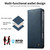 Google Pixel 11 / Pixel 11 Pro Dierfeng Metal Snap Magnetic RFID Vegan Leather Phone Case - Blue