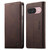 Google Pixel 11 / Pixel 11 Pro Dierfeng Metal Snap Magnetic RFID Vegan Leather Phone Case - Dark Brown