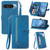 Google Pixel 11 / Pixel 11 Pro Embossed Flower Zipper Leather Phone Case - Blue