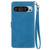 Google Pixel 11 / Pixel 11 Pro Embossed Flower Zipper Leather Phone Case - Blue