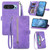 Google Pixel 11 / Pixel 11 Pro Embossed Flower Zipper Leather Phone Case - Purple