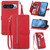 Google Pixel 11 / Pixel 11 Pro Embossed Flower Zipper Leather Phone Case - Red