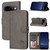Google Pixel 11 / Pixel 11 Pro Embossed Happy Cat Pattern Flip Leather Phone Case - Grey