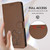 Google Pixel 11 / Pixel 11 Pro Embossed Heart Cat Leather Phone Case with Hand Strap - Brown