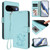 Google Pixel 11 / Pixel 11 Pro Embossed Heart Cat Leather Phone Case with Hand Strap - Mint Green