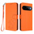 Google Pixel 11 / Pixel 11 Pro Embossed Heart Cat Leather Phone Case with Hand Strap - Orange