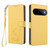 Google Pixel 11 / Pixel 11 Pro Embossed Heart Cat Leather Phone Case with Hand Strap - Yellow
