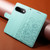 Google Pixel 11 / Pixel 11 Pro Embossed Heart Dog RFID Blocking Wallet Leather Phone Case - Green