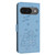 Google Pixel 11 / Pixel 11 Pro Embossed Kitten Phone Leather Case with Lanyard - Blue