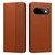 Google Pixel 11 / Pixel 11 Pro Embossed Meander Pattern RFID Vegan Leather Phone Case - Brown