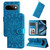 Google Pixel 11 / Pixel 11 Pro Embossed Sunflower Leather Phone Case - Blue