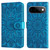 Google Pixel 11 / Pixel 11 Pro Embossed Sunflower Leather Phone Case - Blue