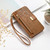 Google Pixel 11 / Pixel 11 Pro Flowers Leaves Zipper Wallet Leather Phone Case with Strap - Brown