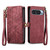 Google Pixel 11 / Pixel 11 Pro Geometric Zipper Wallet Side Buckle Leather Phone Case - Red