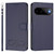 Google Pixel 11 / Pixel 11 Pro Happy Heart Pattern Magnetic Closure Vegan Leather Phone Case with Wrist Strap - Blue