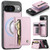 Google Pixel 11 / Pixel 11 Pro JEEHOOD J12 Exquisite RFID MagSafe Zipper Card Bag Phone Case - Pink