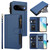Google Pixel 11 / Pixel 11 Pro Magnetic Closure 9 Card Slots Zipper Leather Case with Hand Strap - Dark Blue