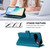 Google Pixel 11 / Pixel 11 Pro Magnetic Closure 9 Card Slots Zipper Leather Case with Hand Strap - Turquoise